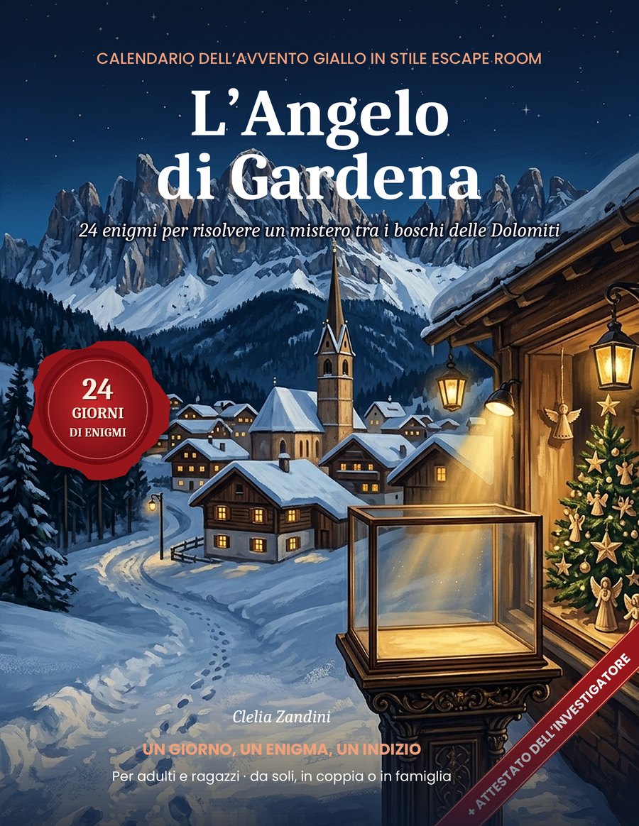 Copertina de L'Angelo di Gardena, giallo dell'Avvento ambientato in Val Gardena